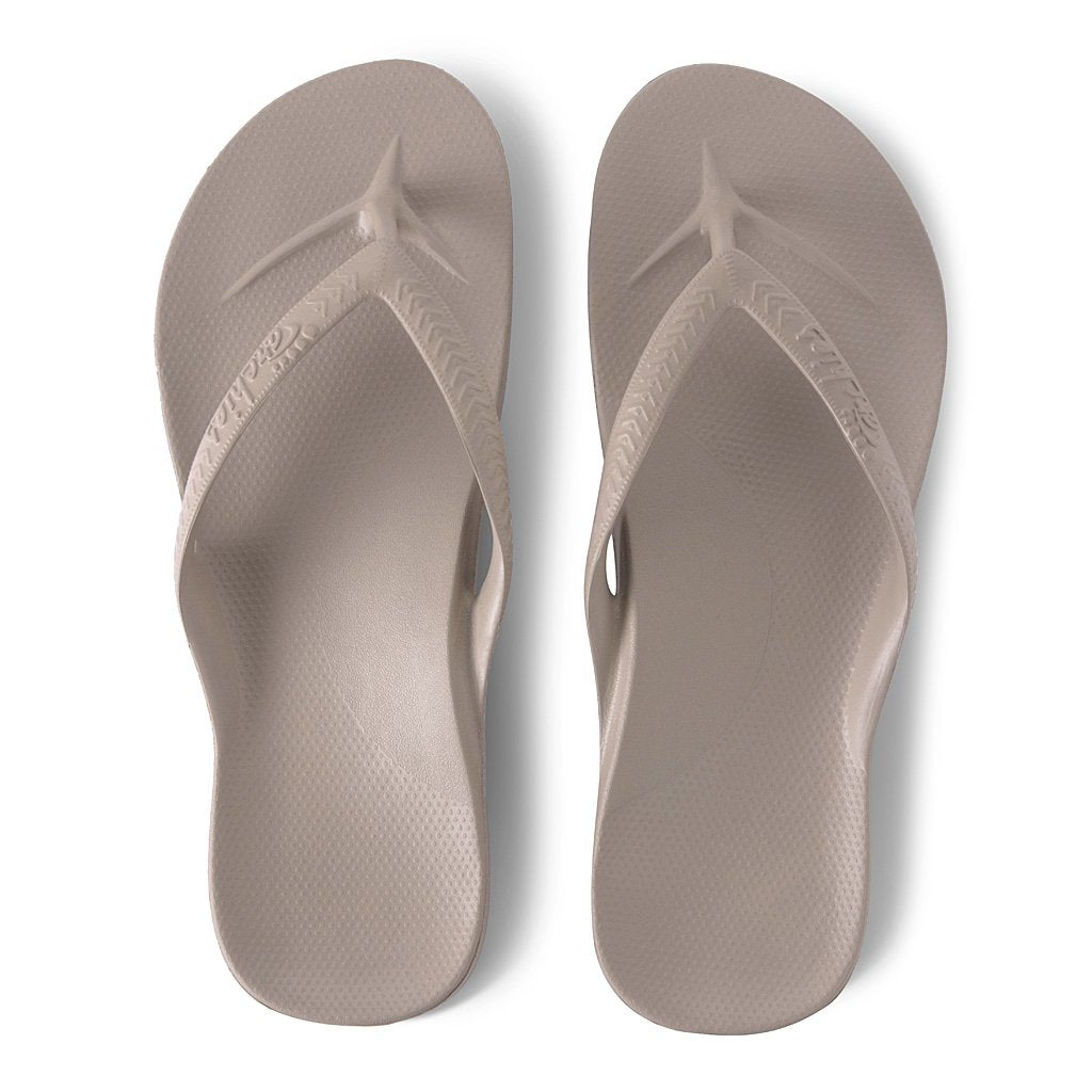 ARCH SUPPORT THONGS TAUPE – Miss Goody Shoes