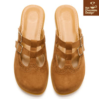 CAMEL SUEDE CLOGS PREORDER