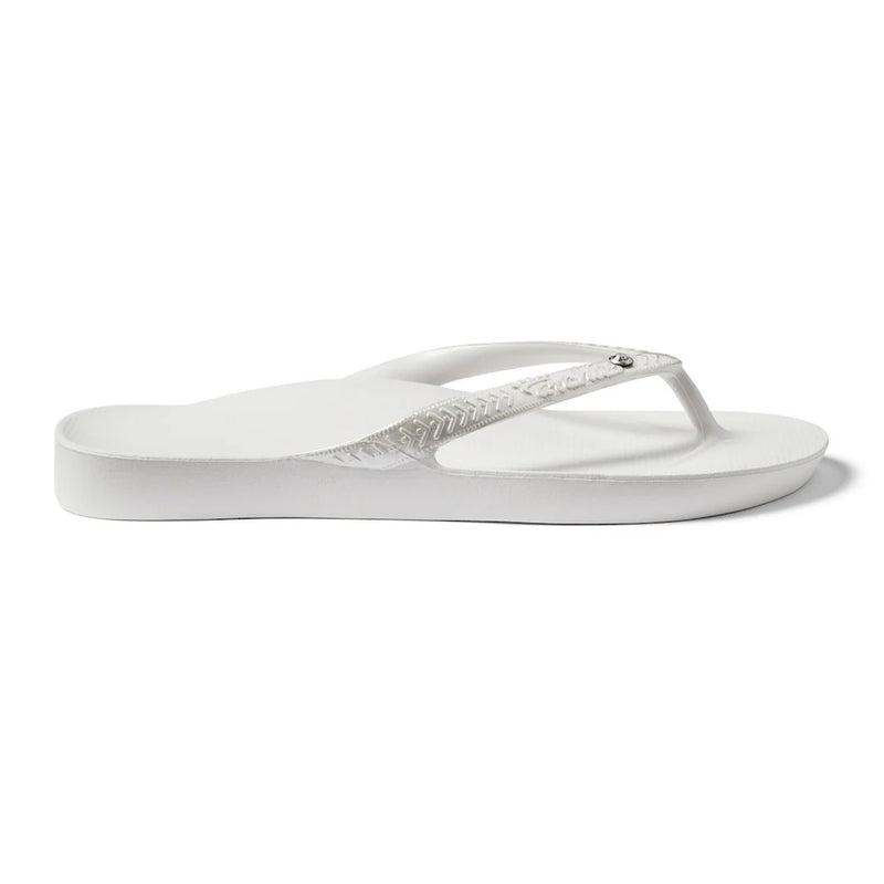 ARCH SUPPORT THONGS - SHIMMER WHITE