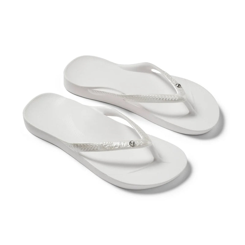 ARCH SUPPORT THONGS - SHIMMER WHITE