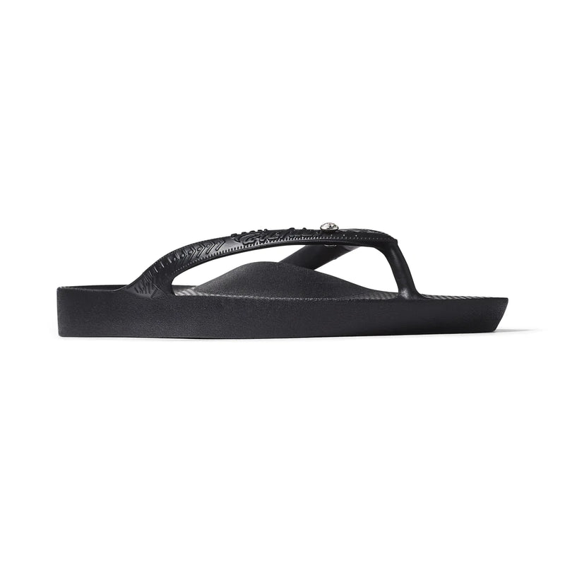 ARCH SUPPORT THONGS - BLACK CRYSTAL